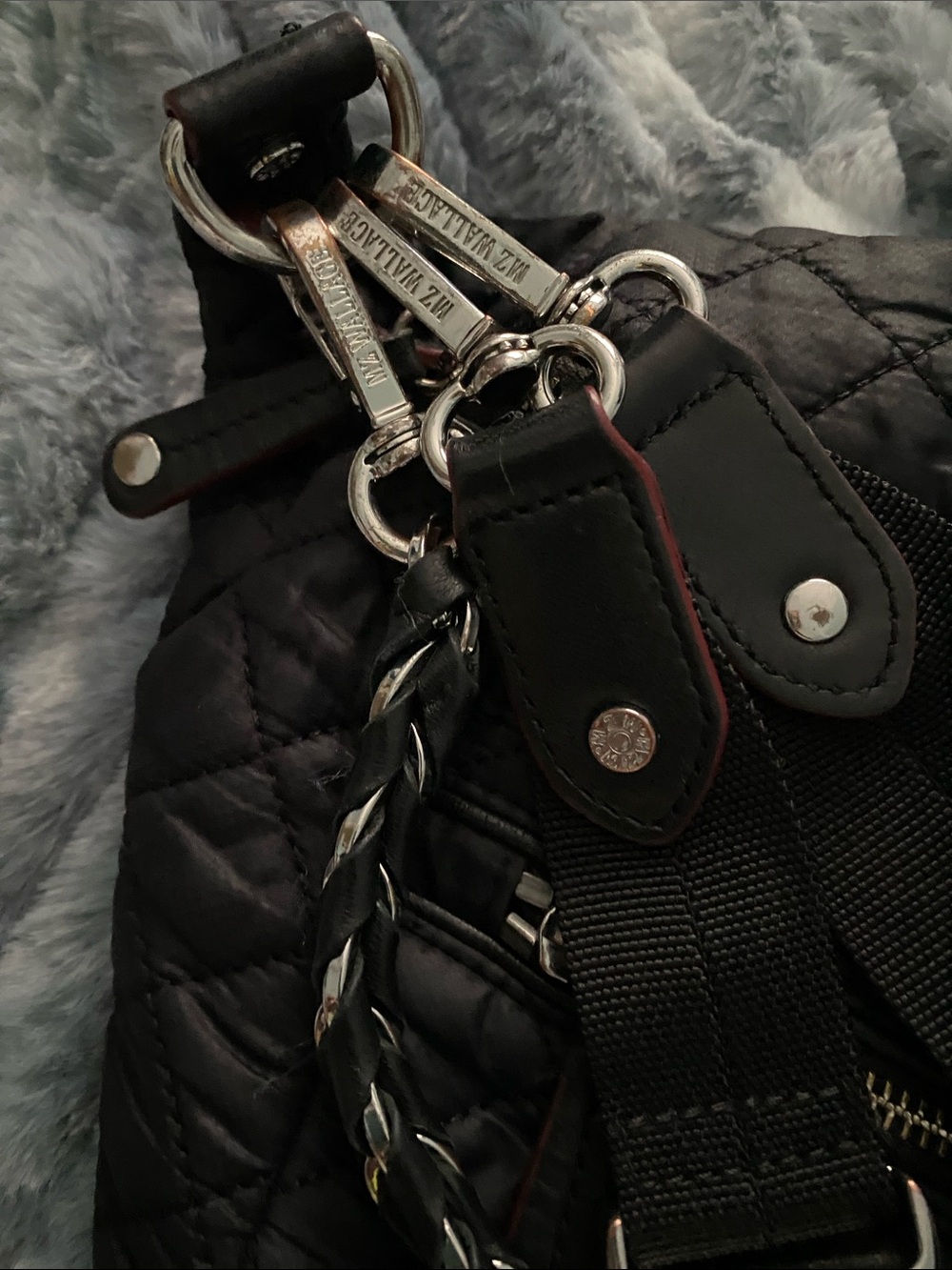 MZ Wallace Large Metro Sling Quilted Black Crossbody with Chain Accent. - Picture 8 of 8
